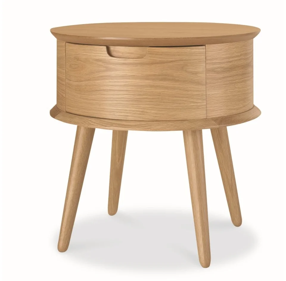 Round Commodes Side Table - 1 drawer